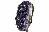 Deep-Purple Amethyst Geode With Metal Stand - Uruguay #368351-2